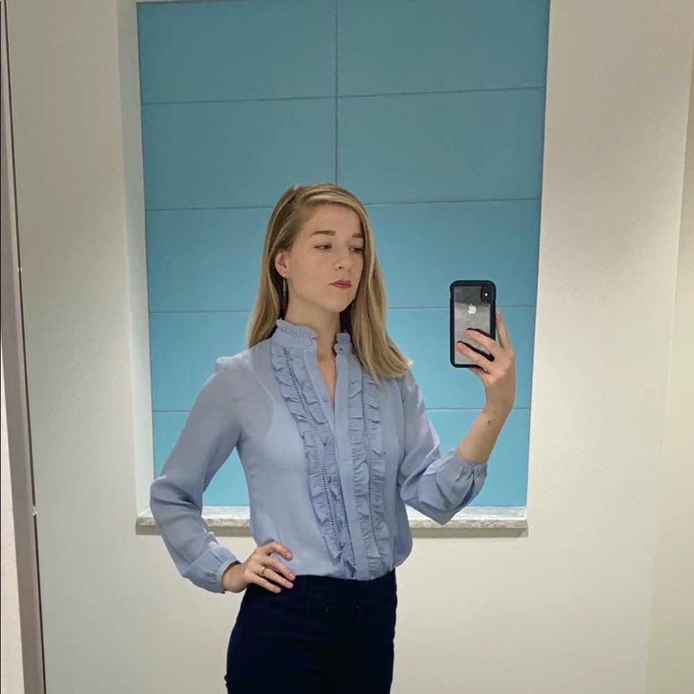 Ruffled Button Down Blouse